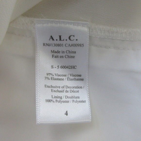 A.L.C. Anderson Sleeveless Mini Dress Woman 4 White Side Buckle Party 444 - Picture 4 of 12